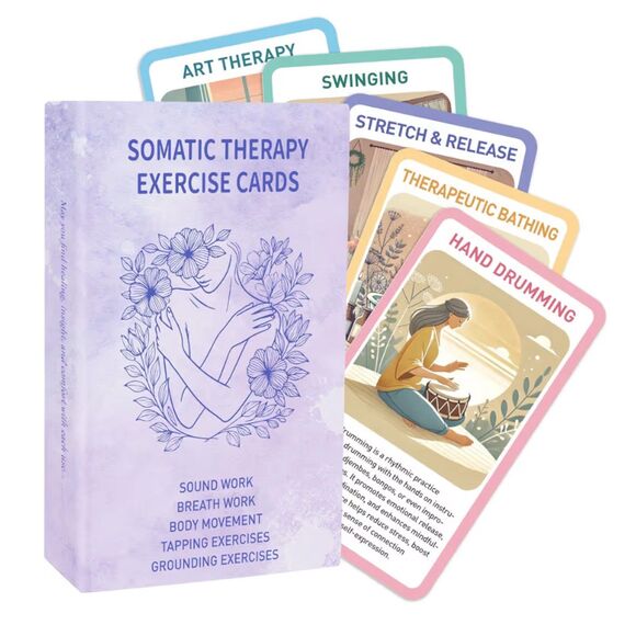 Source Unknown Other - Somatic Therapy Exercise Cards 50pc – Breathwork, Tapping, Body Movement